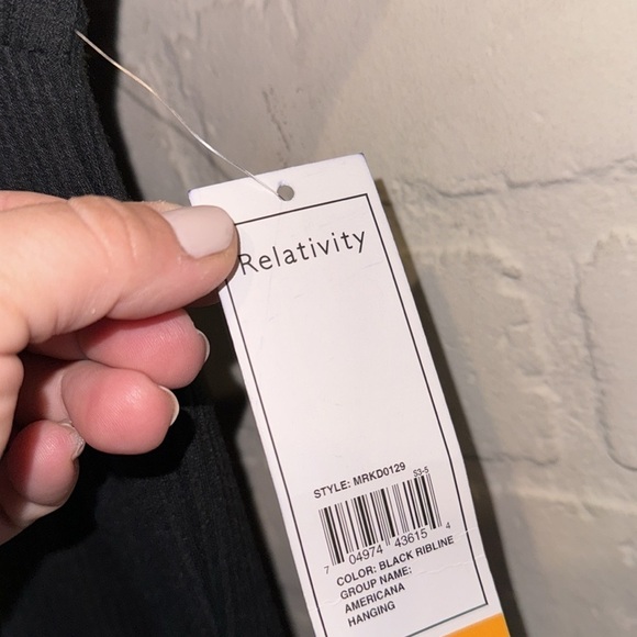 Relativity dress ribbon tie cold shoulder ribbed stretch small NEW NWT - Picture 3 of 4